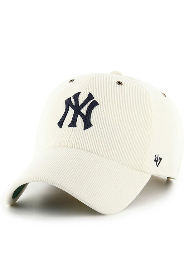 47 Brand Czapka z daszkiem MLB New York Yankees Thin Cord ’47 Clean Up B-TCDCU17IWS Écru. Materiał: bawełna, materiał