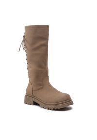 Kozaki DeeZee - CS5819-24 Camel. Wysokość cholewki: za kostkę. Kolor: brązowy. Materiał: skóra #1