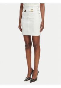 Elisabetta Franchi Spódnica mini GO-167-61E2-V320 Biały Regular Fit. Kolor: biały. Materiał: syntetyk #1