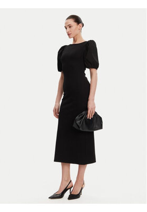 French Connection Sukienka codzienna 71YDL Czarny Slim Fit. Okazja: na co dzień. Kolor: czarny. Materiał: bawełna. Typ sukienki: proste. Styl: casual