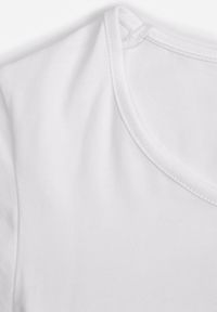 Born2be - Biały Gładki T-shirt Bawełniany o Prostym Kroju z Okrągłym Dekoltem Chaffello. Okazja: na co dzień. Kolor: biały. Materiał: bawełna. Długość: długie. Wzór: gładki. Styl: casual, klasyczny #2