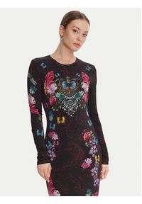 Versace Jeans Couture Sukienka codzienna 79HAO9P0 JS491 Czarny Slim Fit. Okazja: na co dzień. Kolor: czarny. Materiał: wiskoza. Typ sukienki: proste. Styl: casual #2