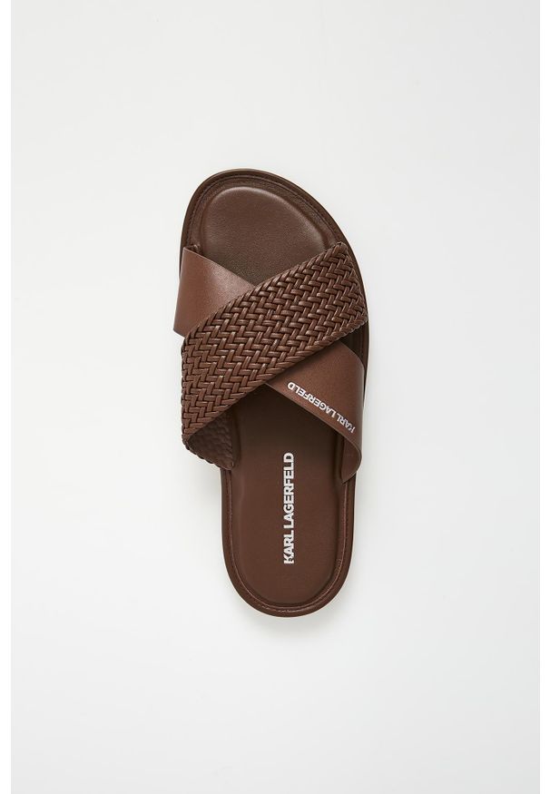 Karl Lagerfeld - Klapki męskie skórzane KARL LAGERFELD. Materiał: skóra