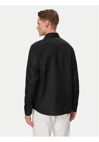 Karl Lagerfeld - KARL LAGERFELD Koszula 605084 562791 Czarny Regular Fit. Typ kołnierza: dekolt w karo. Kolor: czarny. Materiał: len #3