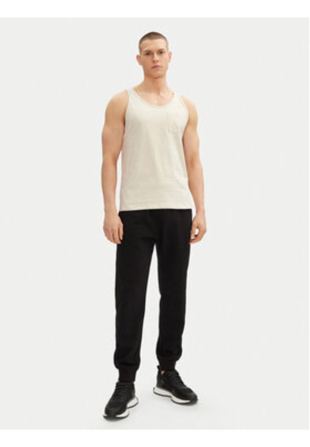 Jack & Jones - Jack&Jones Tank top Jake 12270577 Beżowy Regular Fit. Kolor: beżowy. Materiał: bawełna