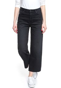 Lee - SPODNIE LEE DAMSKIE 5 POCKET WIDE LEG BLACK TYRO L30SCPJW