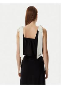 Karl Lagerfeld - KARL LAGERFELD Top B2W46036 Czarny Regular Fit. Typ kołnierza: dekolt w karo. Kolor: czarny. Materiał: wiskoza #4