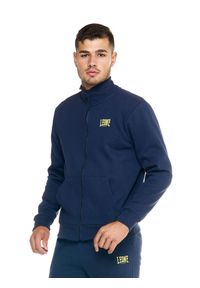 LEONE 1947 APPAREL - Welcome Back Męski dres ze stójką i zamkiem błyskawicznym na całej długości. Kolor: niebieski. Materiał: dresówka. Sport: fitness