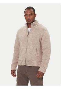 Guess Jeans Kardigan M5BR07 Z0662 Brązowy Regular Fit. Kolor: brązowy. Materiał: wełna, syntetyk #1