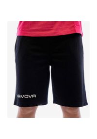 Givova Sport Bermuda Black M - Oddychający i elastyczny dla mężczyzn. Kolor: czarny. Długość: krótkie. Wzór: haft. Sezon: lato