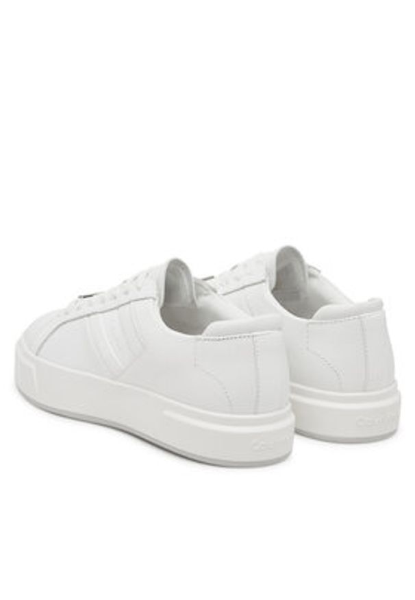 Calvin Klein Sneakersy Basket Cups Lace Up Logo Tape YW0YW02007 Biały. Kolor: biały. Materiał: skóra