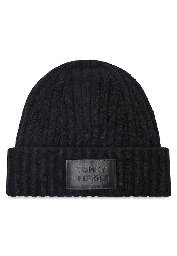 TOMMY HILFIGER - Czapka Tommy Hilfiger Modern Beanie AW0AW13767 BDS. Kolor: czarny. Materiał: materiał, poliamid
