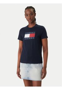 Tommy Jeans T-Shirt Flag DW0DW22562 Granatowy Regular Fit. Kolor: niebieski. Materiał: bawełna #1