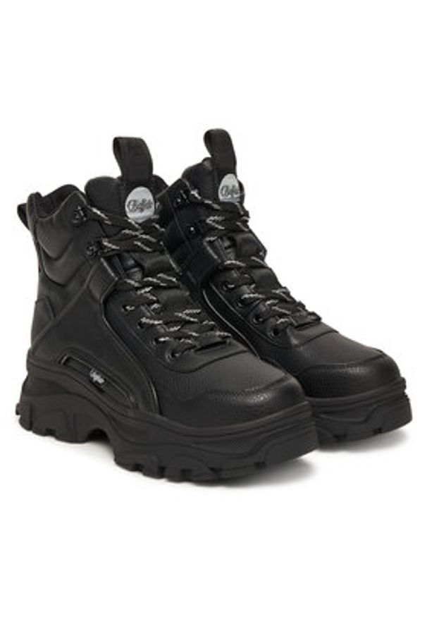 Buffalo Trzewiki Venom Mid 1622618 Czarny. Kolor: czarny. Materiał: skóra