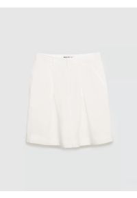 Big-Star - Szorty damskie z domieszką lnu kremowe Maryliana 100. Kolor: biały. Materiał: len. Sezon: lato. Styl: klasyczny, elegancki #3