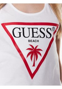 Guess Sukienka plażowa Logo E3GP03 JA914 Biały Regular Fit. Okazja: na plażę. Kolor: biały. Materiał: bawełna