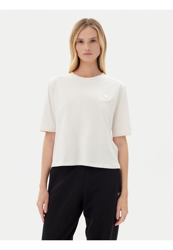 Guess T-Shirt V4BI21 I3Z14 Écru Relaxed Fit. Materiał: bawełna