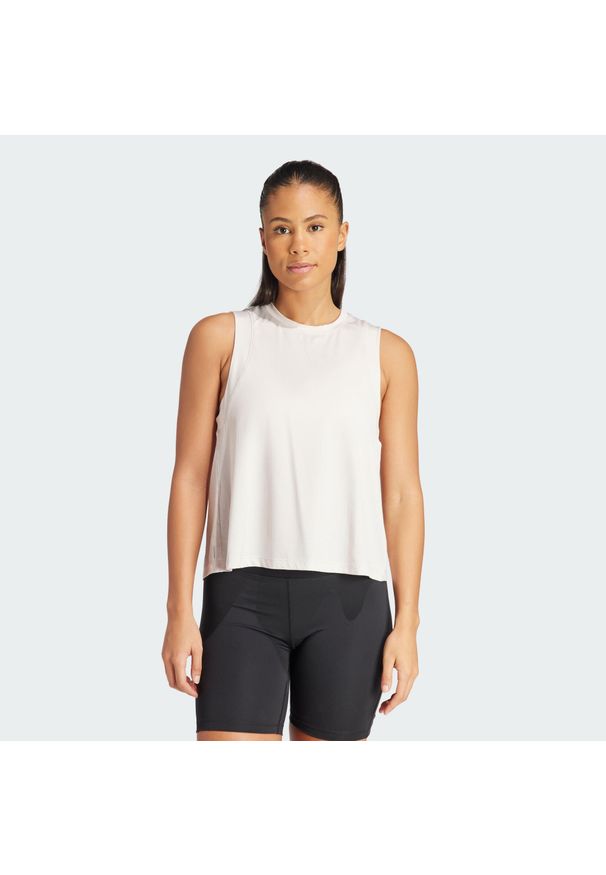 Adidas - Koszulka Studio Tank. Kolor: fioletowy, szary, wielokolorowy. Materiał: materiał. Sport: fitness