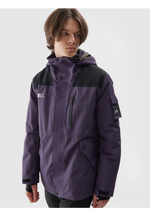 4f - 4F Kurtka snowboardowa membrana 10000 męska - fioletowa XXL. Kolor: fioletowy. Materiał: poliester, materiał. Sezon: zima. Sport: snowboard