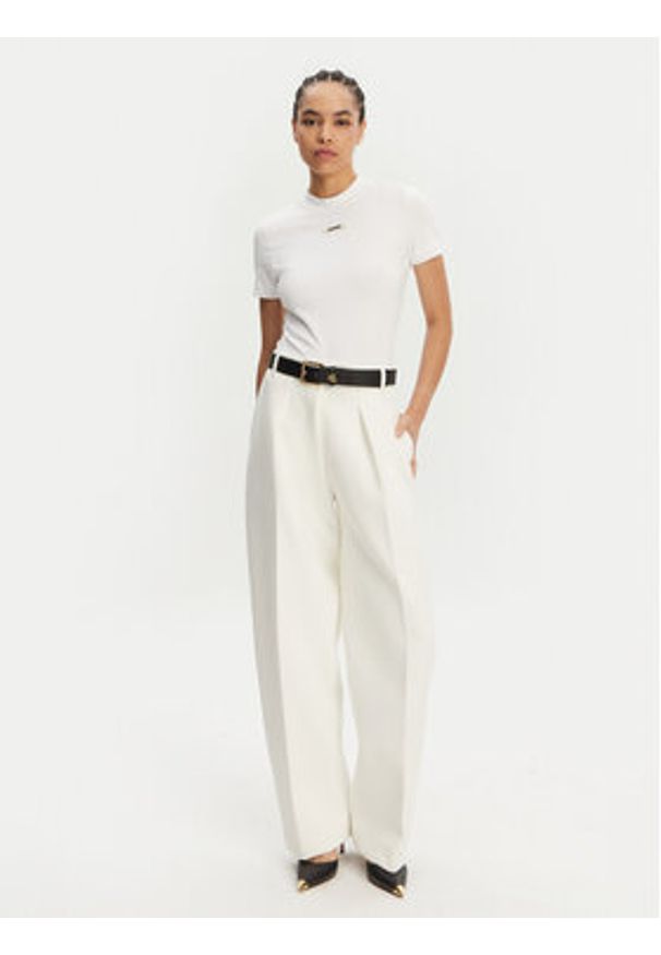 JACQUEMUS Spodnie materiałowe Le Pantalon Ovalo 24E241PA0791718 100 Biały Regular Fit. Kolor: biały. Materiał: wiskoza