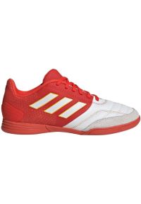Adidas - Buty piłkarskie adidas Top Sala Competition In Jr IE1554 czerwone. Zapięcie: sznurówki. Kolor: czerwony. Materiał: skóra, syntetyk, guma, materiał. Szerokość cholewki: normalna. Sport: piłka nożna