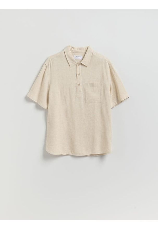 Reserved - Koszula z dodatkiem lnu - beżowy. Kolor: beżowy. Materiał: len