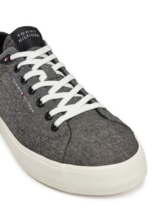 TOMMY HILFIGER - Tommy Hilfiger Tenisówki Th Hi Vulc Low Core Chambray FM0FM05389 Szary. Kolor: szary. Materiał: materiał