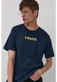 Levi's® - Levi's T-shirt męski kolor granatowy z nadrukiem. Okazja: na spotkanie biznesowe, na co dzień. Kolor: niebieski. Materiał: dzianina. Wzór: nadruk. Styl: biznesowy, casual #1