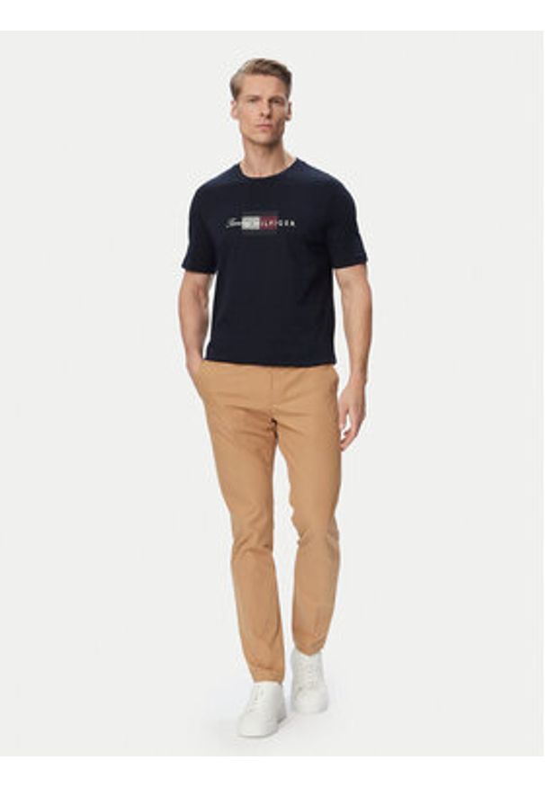 TOMMY HILFIGER - Tommy Hilfiger T-Shirt MW0MW43226 Granatowy Regular Fit. Kolor: niebieski. Materiał: bawełna