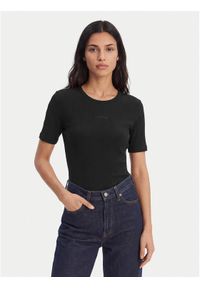 Calvin Klein T-Shirt Varigated LV044F211G Czarny Slim Fit. Kolor: czarny. Materiał: bawełna #1