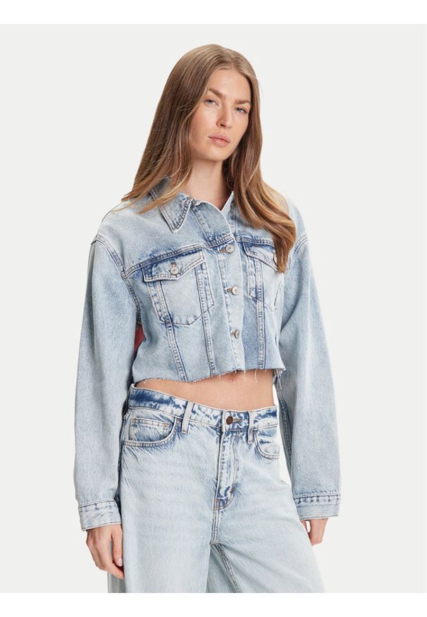 Tommy Jeans Kurtka jeansowa DW0DW21063 Niebieski Relaxed Fit. Kolor: niebieski. Materiał: bawełna