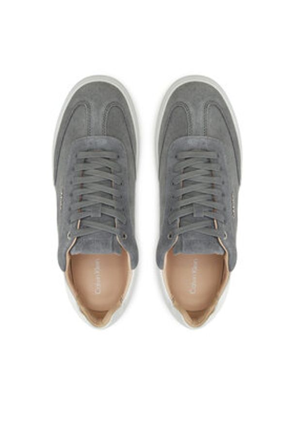 Calvin Klein Sneakersy Cupsole Lace Up - Sue HW0HW02436 Szary. Kolor: szary. Materiał: zamsz, skóra