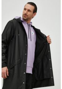 Rains kurtka 12020 Long Jacket kolor czarny przejściowa 12020.01-Black. Okazja: na co dzień. Kolor: czarny. Materiał: materiał. Styl: casual #11