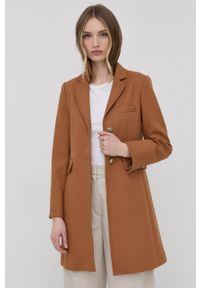 MAX&Co. płaszcz damski kolor brązowy przejściowy. Okazja: na co dzień. Kolor: brązowy. Materiał: tkanina. Wzór: gładki. Styl: casual, klasyczny #6