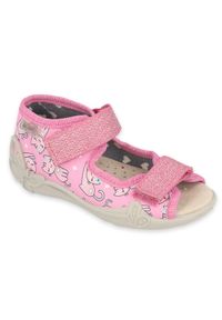 Befado obuwie dziecięce 342P042 różowe. Kolor: różowy. Materiał: tkanina, bawełna