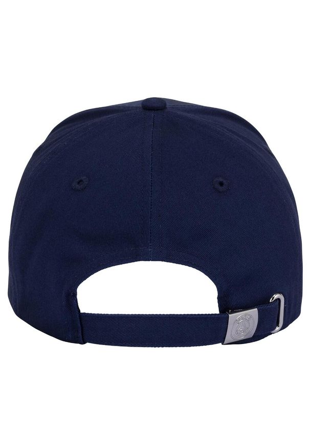PSG - Czapka z daszkiem Paris Saint Germain cap all-over print granatowa. Kolor: niebieski. Wzór: nadruk