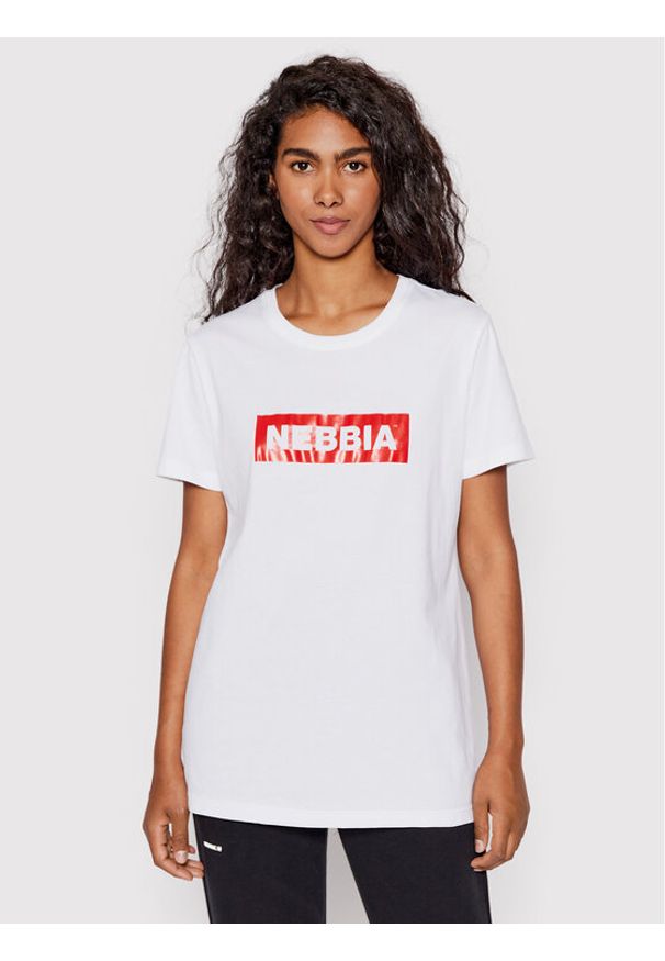 NEBBIA T-Shirt 592 Biały Regular Fit. Kolor: biały. Materiał: bawełna