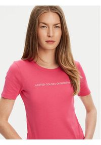 United Colors of Benetton - United Colors Of Benetton T-Shirt 3GA2E16A2 Różowy Regular Fit. Kolor: różowy. Materiał: bawełna #5