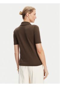 Weekend Max Mara Polo Roncolo 2525366071 Brązowy Regular Fit. Typ kołnierza: polo. Kolor: brązowy. Materiał: bawełna #4