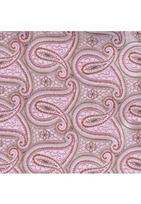 Mucha Męska w Zestawie z Poszetką - Alties - Blady Róż, Paisley. Kolor: różowy. Wzór: paisley. Styl: elegancki, sportowy #5