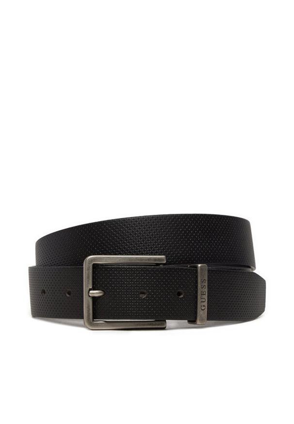 Guess Pasek Męski M4BZ33 L0VI0 Czarny. Kolor: czarny. Materiał: skóra