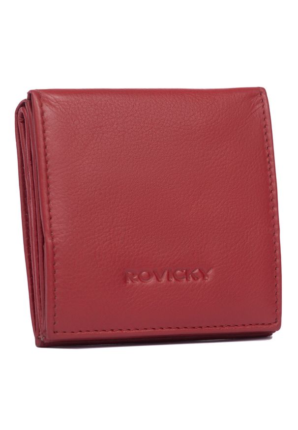 ROVICKY - Portfel skórzany Rovicky R-23-26-LFN czerwony. Kolor: czerwony. Materiał: skóra