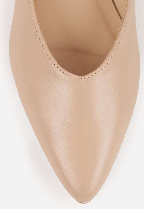 Born2be - Ciemnobeżowe Balerinki Vices z Migdałowym Noskiem Neomaria. Okazja: na co dzień. Kolor: beżowy. Materiał: jeans, jedwab. Styl: casual, elegancki