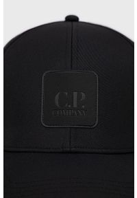 C.P. Company czapka kolor czarny z aplikacją. Kolor: czarny. Wzór: aplikacja #2