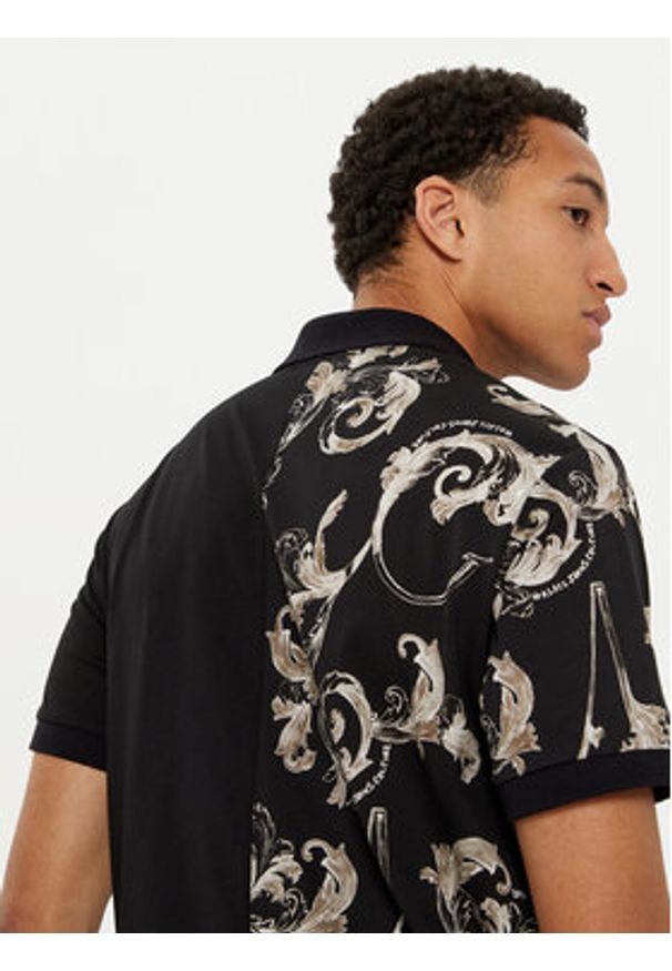 Versace Jeans Couture Polo 78GAG625 Czarny Regular Fit. Typ kołnierza: polo. Kolor: czarny. Materiał: bawełna