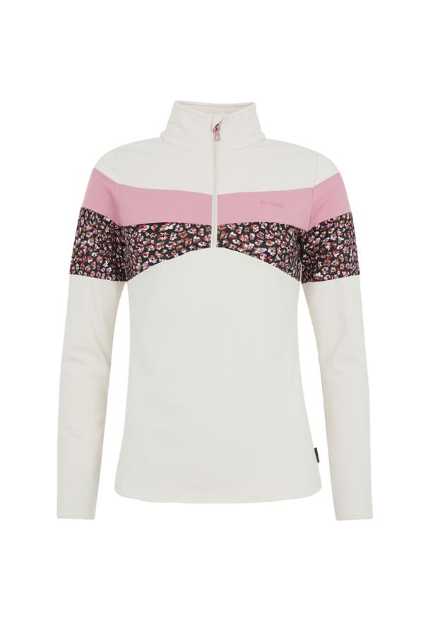 Bluza z półgolfem na zamek damska Protest PRTABANO. Kolor: biały. Materiał: polar. Sezon: zima. Sport: narciarstwo