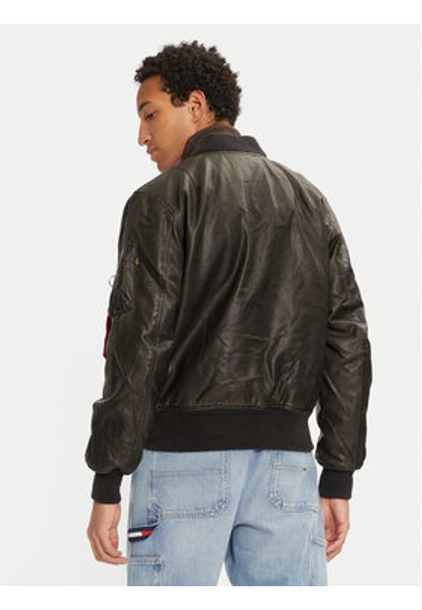 Alpha Industries Kurtka z imitacji skóry 123106 Czarny Regular Fit. Kolor: czarny. Materiał: syntetyk