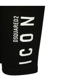 DSQUARED2 - Czarne legginsy z logo. Okazja: na co dzień. Stan: podwyższony. Kolor: czarny. Materiał: bawełna, elastan, materiał. Styl: casual, sportowy, elegancki #2