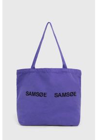 Samsoe & Samsoe - Samsoe Samsoe torebka kolor fioletowy. Kolor: fioletowy. Wzór: nadruk. Materiał: z nadrukiem. Rodzaj torebki: na ramię #1