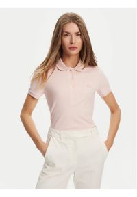 Lacoste Polo PF5462 Różowy Slim Fit. Typ kołnierza: polo. Kolor: różowy. Materiał: bawełna